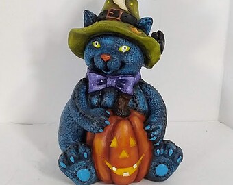 Witchy Cat Friend Resin, Whimsical, Designed by Deb Antonick  for Artist Club, Halloween, Fall, Autumn