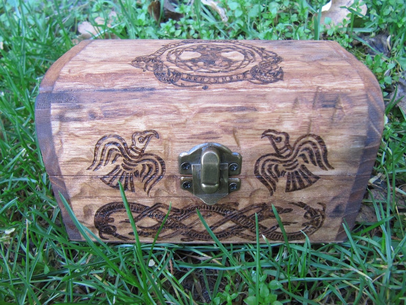 Wooden Casket. Viking Chest. Jewelry Box. Jewerly Box. Etsy