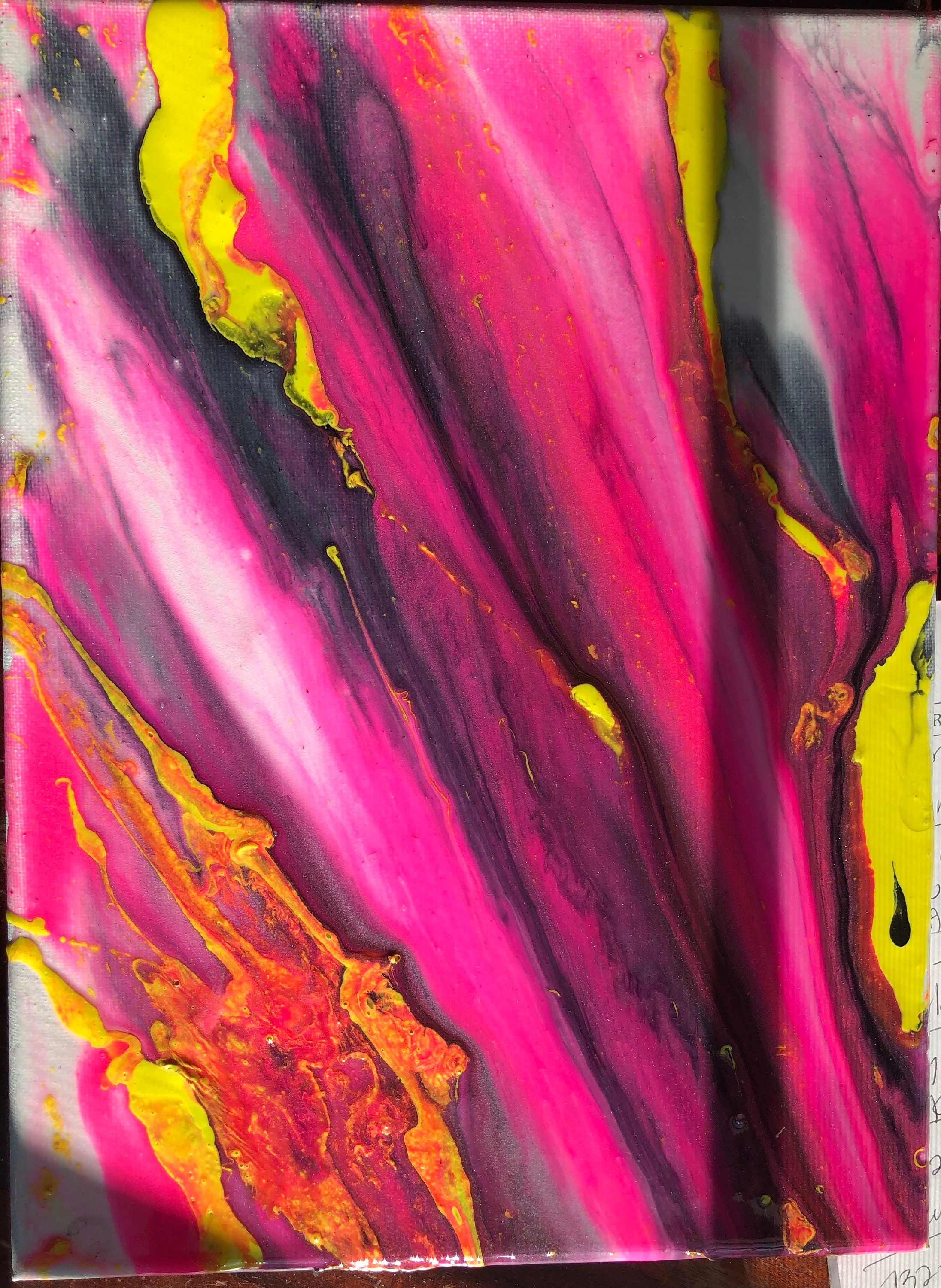 Hot Pink Resin Painting Etsy