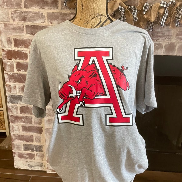 Vintage A Tee / Arkansas Tee / Arkansas Razorback Tee / AR Tee