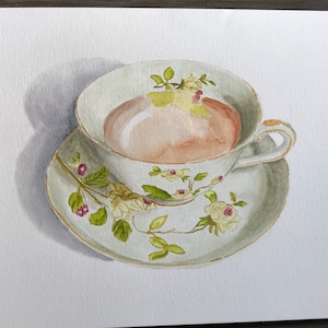 Tazza da tè personalizzata - Fine China - Pittura ad acquerello
