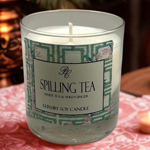 White Tea and Ginger 11oz – Spilling Tea or Fairhope Tea Tranquil blend of White and Green tea steeped with Ginger and Orange. Lovely!