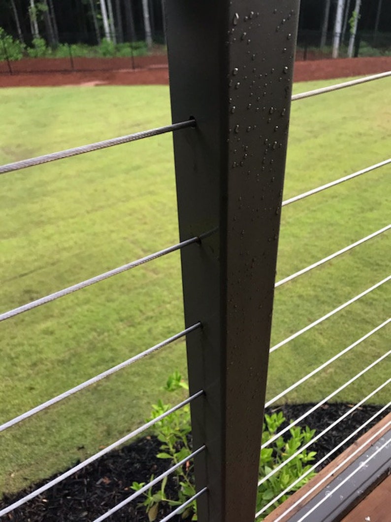 Cable Deck Railing Post 2 square Predrilled Metal Etsy