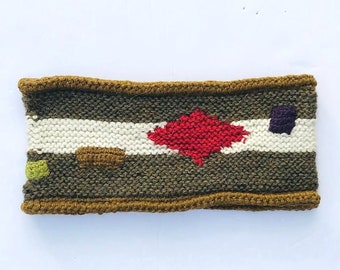 Hand Knit Alpaca Headband: Sucre Bone Ear Warmer