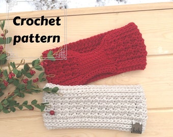 Crochet Headband Pattern with Classic Stitches, Women's Ear Warmer, Digital Download, Pebblestone Ear Warmer Pattern