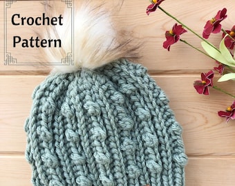 Chunky Crochet Beanie Pattern: Warm und bequem, Bump-in-the-Road Beanie Pattern, PDF Pattern, Häkelhut Digital Download
