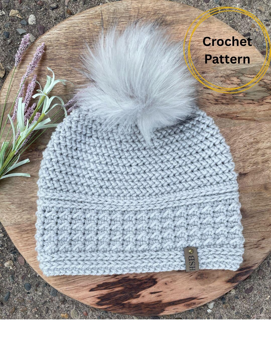 Crochet Hat Pattern With Worsted Weight Yarn, PDF Beanie Pattern Using ...