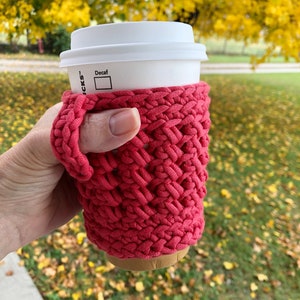 CROCHET COZY PATTERN | Drink Sleeve Pattern | Sticks 'n Stones Cozy | Crochet Coffee Cozy | Coffee Cozy Pattern | Digital Cozy Pattern