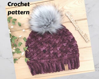 Crochet Hat Pattern Using Worsted Weight Yarn, Einkorn Beanie Crochet Pattern, Digital Download, Textured Hat Pattern