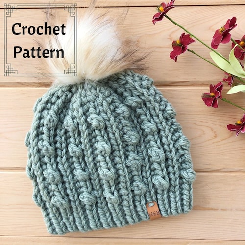 Crochet Pattern Bulky Yarn Crochet Beanie Pattern Textured Etsy