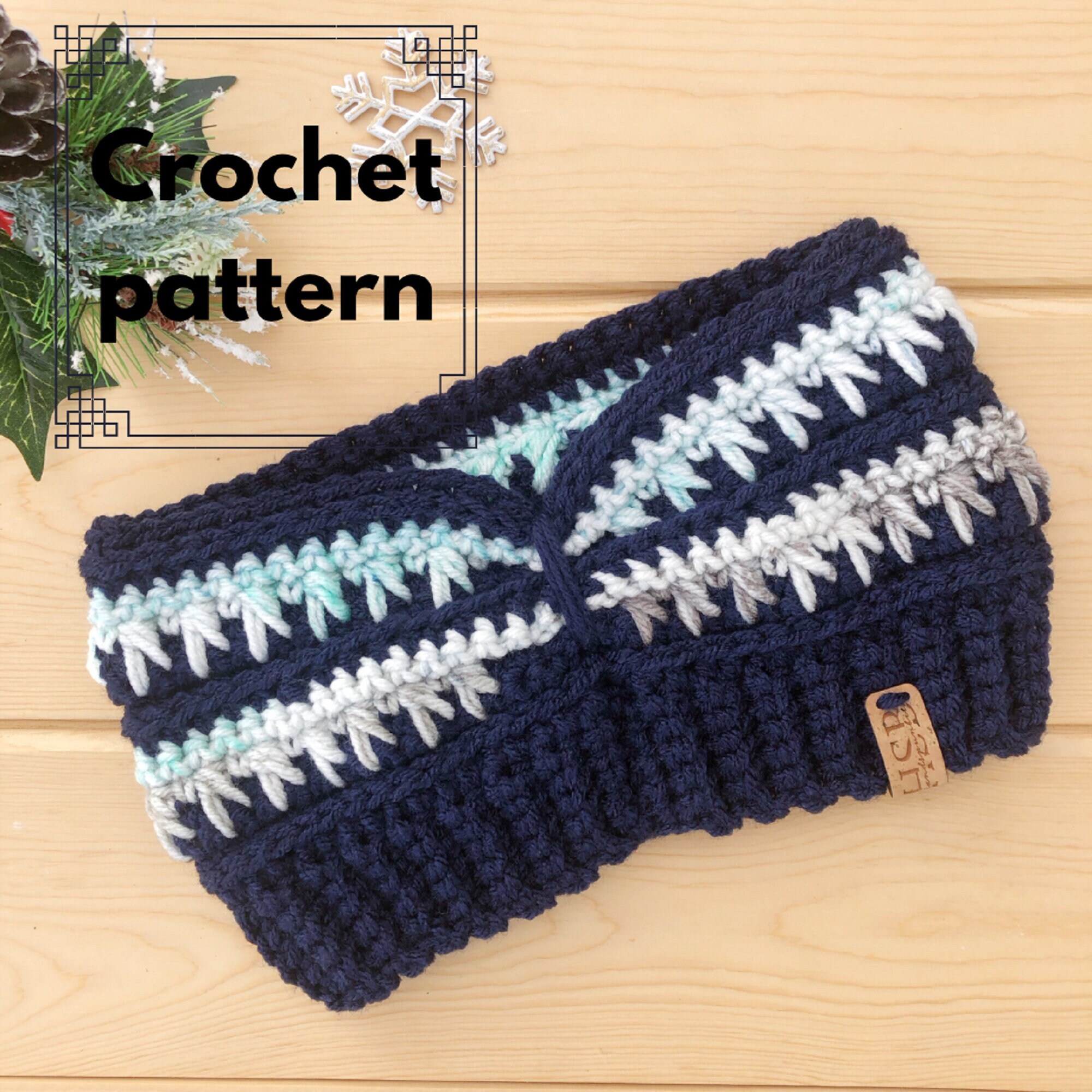 Crochet Ohr wärmer Muster, Turban Stil Stirnband, Messy Bun Stirnband, gebrochene Glas Ohr wärmer