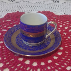 Alka Bavaria- Germany in Gold- Demitasse coffee cup & saucer