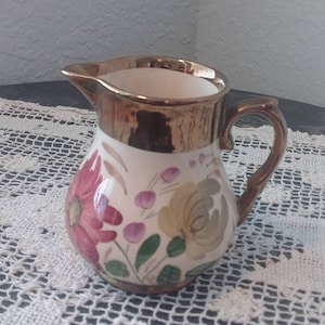 WADE 1950s Made in England by Wade Pottery Staffordshire Copper Lustre Pottery Pitcher