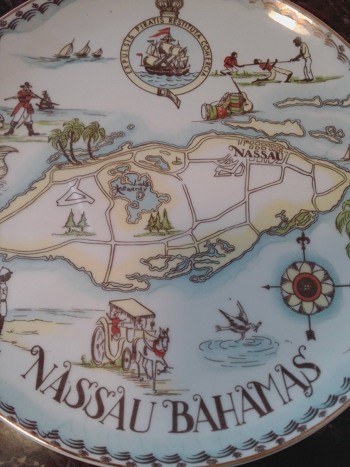 Pirate With Treasure Limbo Bar Dance Sailboats Lake Killarney Nassau