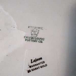 Keystone Canonsbury Pottery Lajean 22 Karat Gold Trim 12