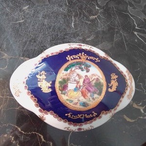 1940s Limoges by Diana&#39;s Large heavy Porcelain trinket box