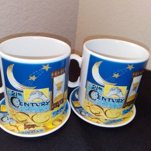 Theo Kuhn Bavaria Germany Burgwindheim Collectible- &quot;Millennium&quot; coffee cup and coaster sets - two available