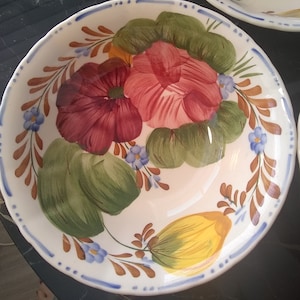 Belle Fiore Solian Ware 521 Simpsons Potters Cobridge England 1940s Hand Painted Bowls