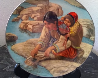 Nori Peter Anana with Little Nutak People of the Midnight Sun Collector Plate