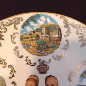 Principal Monaco Souvenir Princess Grace Kelly and Prince Rainier of Monaco plate