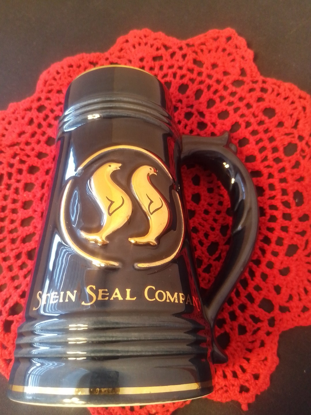 Stein Seal Company Navy Blue and Gold Beer Stein Etsy UK