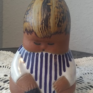 Lisa Larson&#39;s Kids Johanna 1961-1962 Gustavsberg Sleepy Johanna hand painted Rounded Shape Figurine