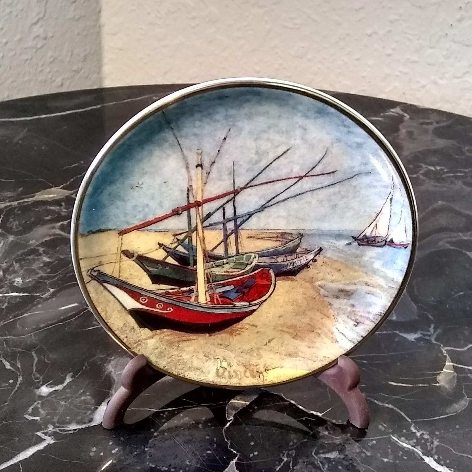 Goebel ARTIS ORBIS Vincent Van Gogh's Painting Fishing - Etsy België