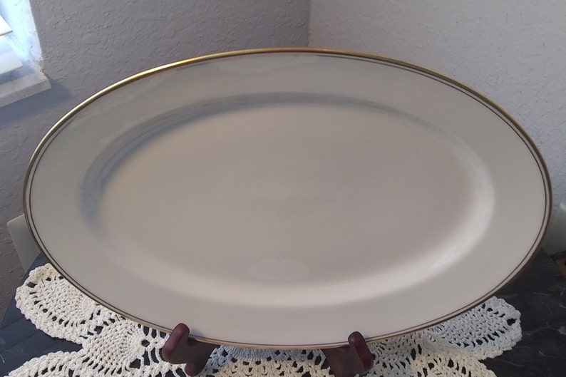 Antique 1900s Hand Stouffer Painted Haviland France 14 Inch Double Gold ...