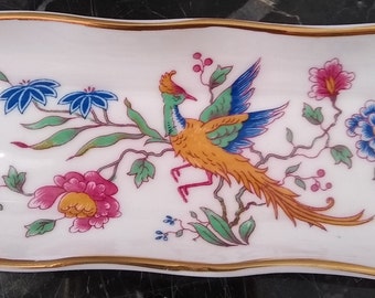 Hammersley 1970s Fine Bone China Bird of Paradise Trinket Tray