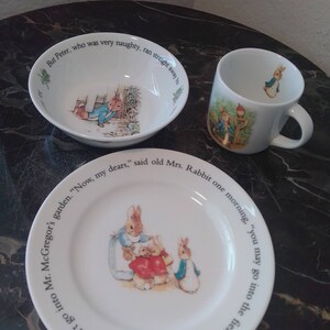 Beatrix Potter Peter Rabbit - 3-piece set 7-in plate -soup bowl and cup