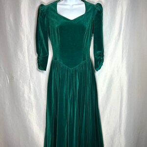 Vintage Laura Ashley Velvet Cocktail Dress: 80s/90s Green Midi - Etsy