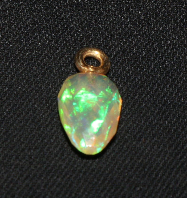 Handmade Jewelry Pendant Welo Fire Opal October Birthstone Faceted Gold Plated Natural Ethiopian Opal Gemstone -Ray Opal Opal Stone