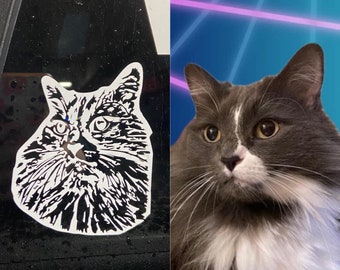 Custom pet sticker, custom cat car decal, custom dog bumper sticker, gift for cat lover, gift for dog lover, gift for pet owner