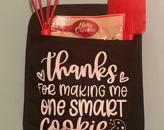 Bedankt voor het maken van mij een slimme koekjespothouder set, cadeau voor de leraar, koekjes bakken, leraar cadeau voor het einde van het schooljaar