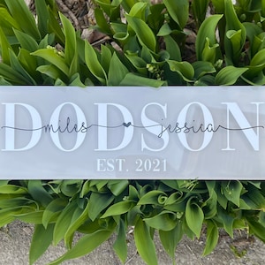 Personalized Last Name Glass Tile, Personalized Wedding Gift, Personalized Bridal Shower Gift, housewarming gift, anniversary gift