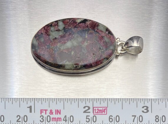Russian Eudialyte Stone Oval Pendant Necklace Natural Crystal Healing Gemstone View 2