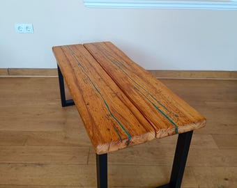 Couchtisch aus alten Holzbohlen und Epoksydharz Sofatisch Wohnzimmer masywny stolik kawowy Holz Unikat salon