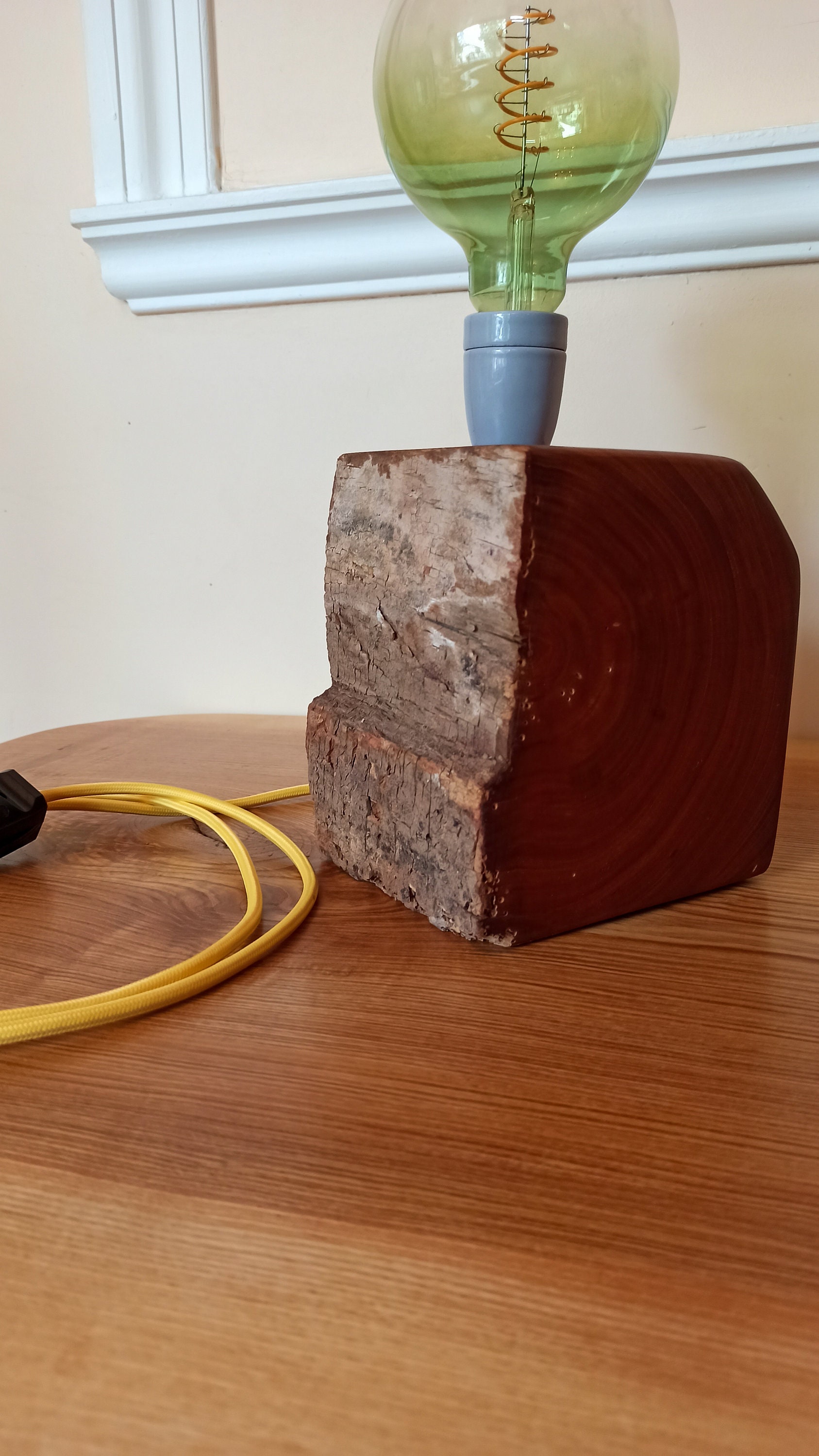 Lampen Unikat 300 Jahre altes Kirschholz Porzellan Fassung | Etsy