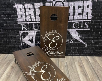 Custom Wedding Cornhole set - Anniversary Cornhole Set - Birthday Cornhole - Bag Toss - USA Corn Hole Gift- Personalized Cornhole Gift