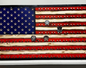 Challenge Coin Flag Veteran Military - 9mm Casing Challenge Coin Rack - Retirement Gift- Veteran Gifts- Military Gift