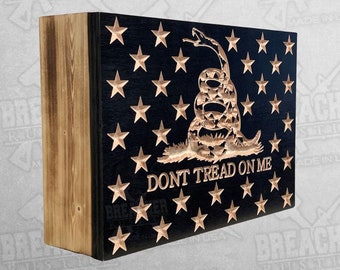 Don’t Tread On Me Concealment Box - Gun Case - 2A - 2nd Amendment - Christmas Gift - Birthday Gift- Anniversary Gift- Husband Gift- Gun Safe