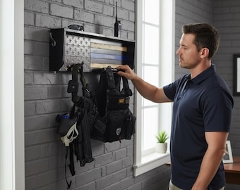 Police Gear Rack - Police Academy - Graduation Gift - Thin Blue Line - Police Officer Gift - Anniversary - Birthday - Promotion Gift