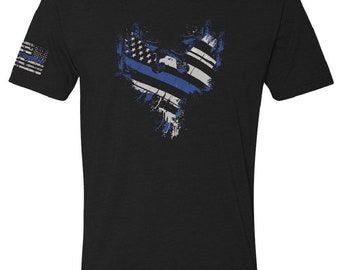 Thin Blue Line Shirt - Blessed are the Peacemakers - Police Officer Gift -