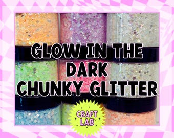 Glow in the dark chunky Glitter perfect for slime, crafting, nails and more| resin| snowglobe tumblers | halloween tumblers | Ready to Ship