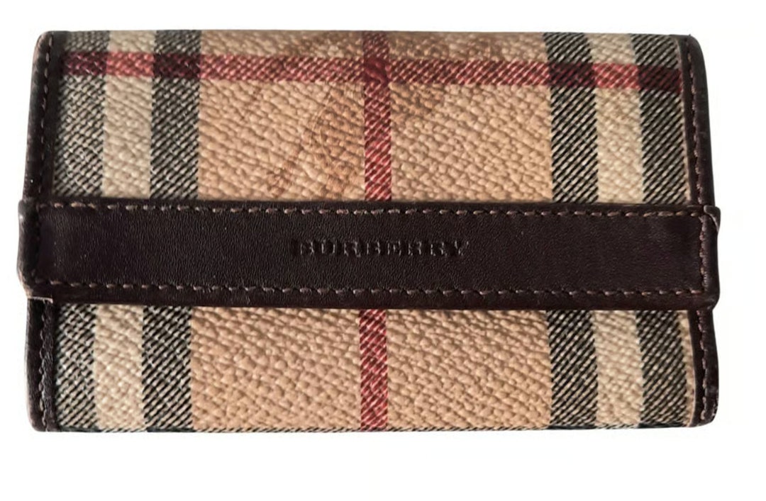 Leather Wallet Burberry Fabric Burberry Coin Pouch Keychain