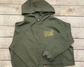 Hung Over Hooded Cropped Sweatshirt