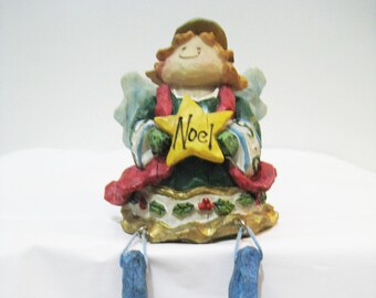 Christmas Shelf Sitter "Angel" Holding a Noel Star