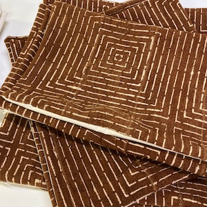 African Mudcloth pillow cover | rust squares