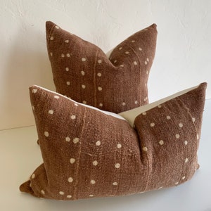 African Mudcloth pillow cover | rust 4 dot