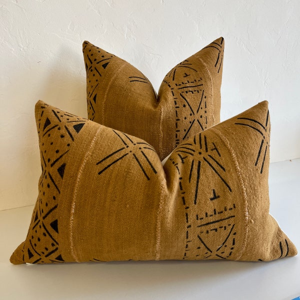 African Mudcloth pillow cover | black print
